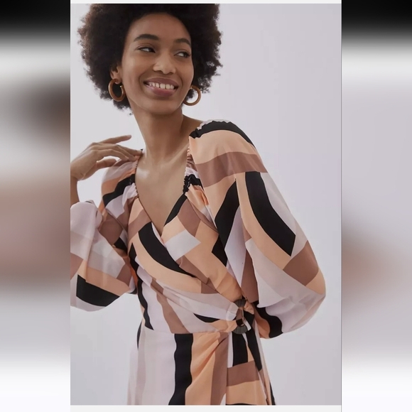 Anthropologie HUTCH Geo Wrap Mini Dress.  Size Small - Picture 4 of 15